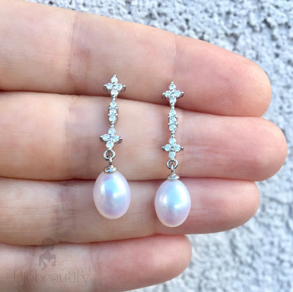 Kamila Freshwater Pearl Sterling Silver Bridal Earrings