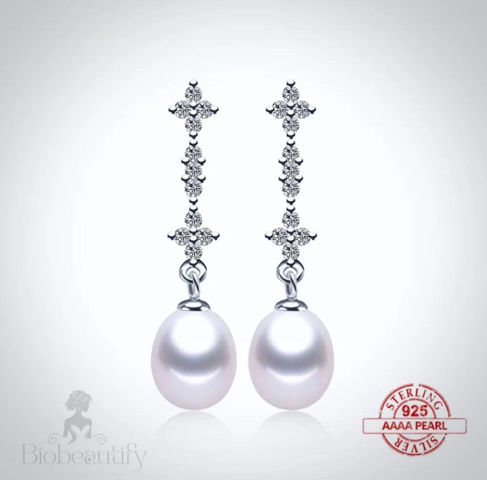 Kamila Freshwater Pearl Sterling Silver Bridal Earrings