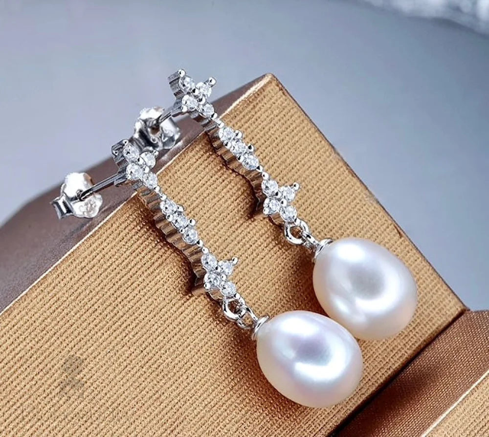 Kamila Freshwater Pearl Sterling Silver Bridal Earrings