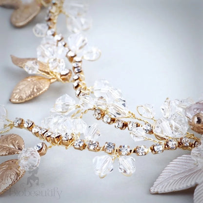 Kara Pearl And Crystal Hair Comb For Brides - Gold Silver Options