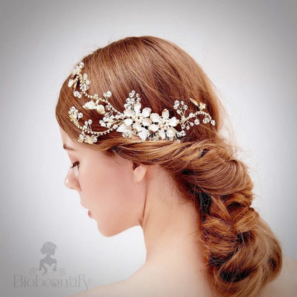 Wedding Hair Accessories - Pearl and Crystal Bridal Hair Comb - Available in Gold and Silver