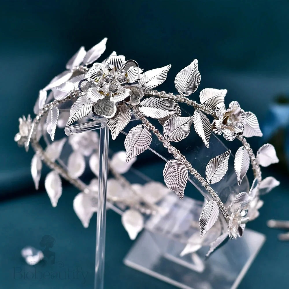 Karena Silver Crystal Bridal Headpiece