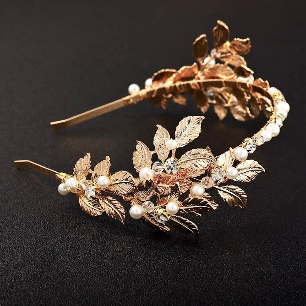 Kariani Gold Pearl Bridal Headpiece