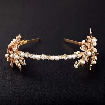 Kariani Gold Pearl Bridal Headpiece