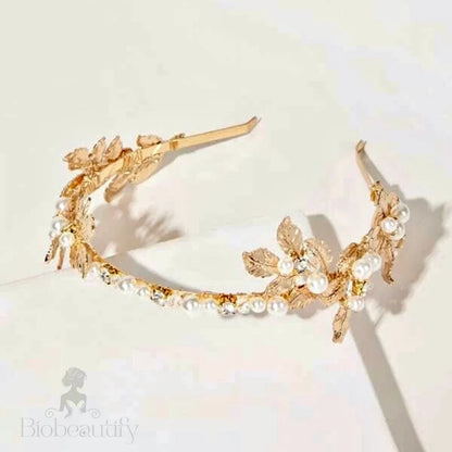 Kariani Gold Pearl Bridal Headpiece