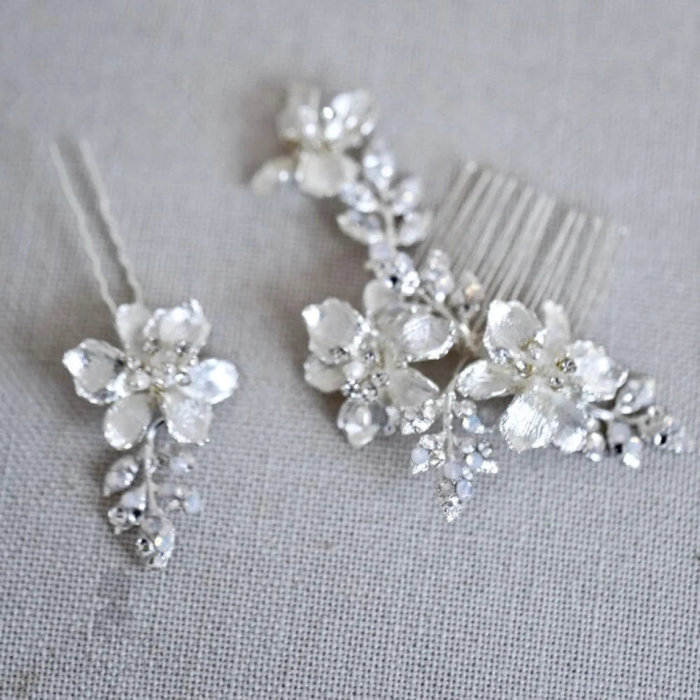 Karie Swarovski Opal Bridal Hair Comb And Pin