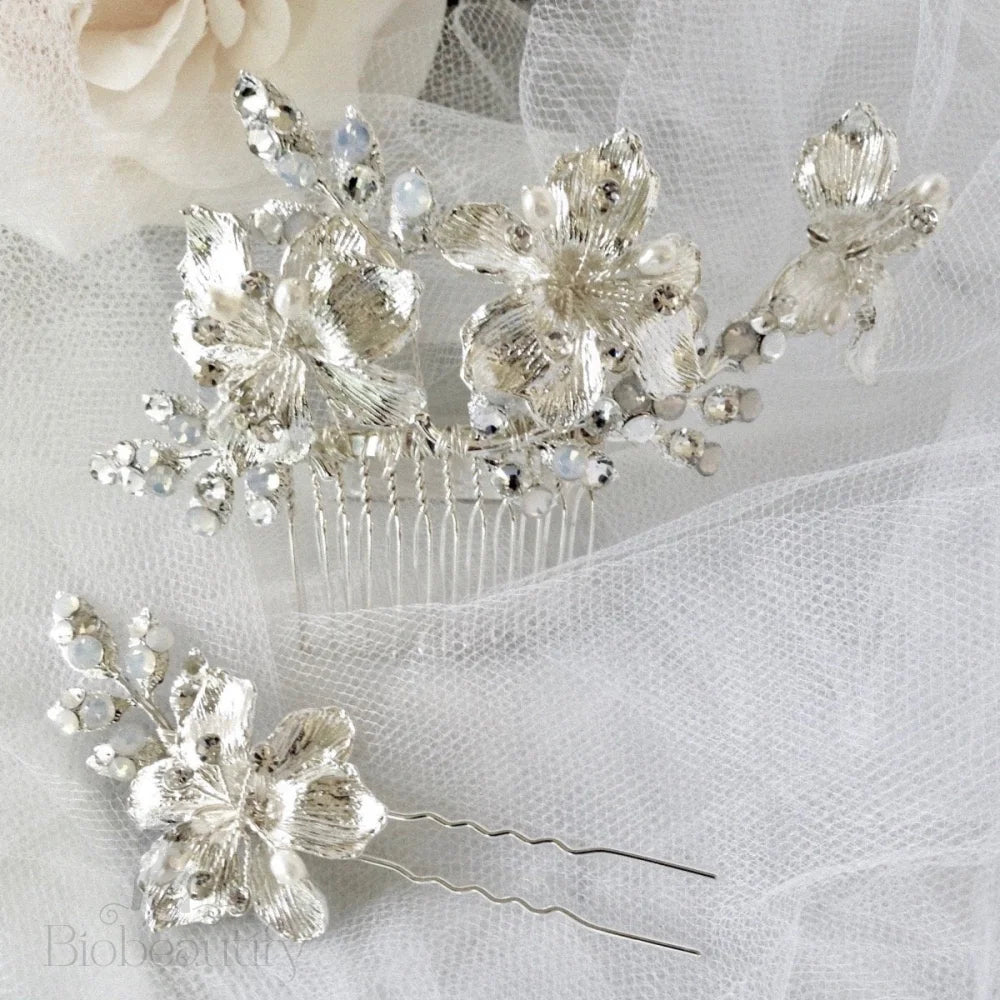 Karie Swarovski Opal Bridal Hair Comb And Pin