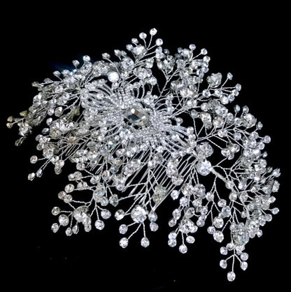 Kassia Silver Cz Bridal Hair Accessory