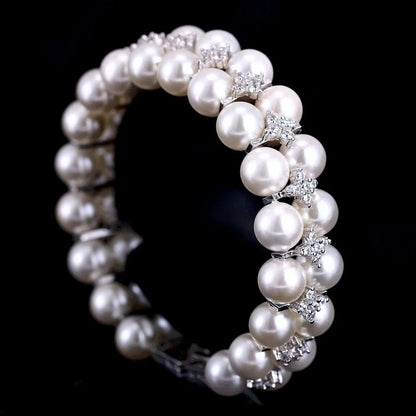 Katelyn Pearl And Cz Bridal Bracelet