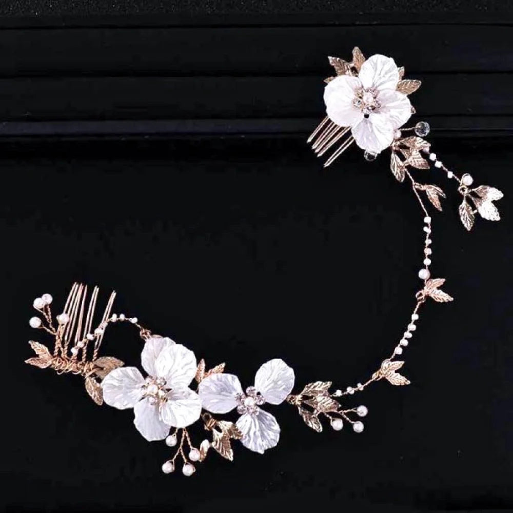 Kathia Gold Pearl Crystal Bridal Headband