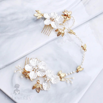 Kathia Gold Pearl Crystal Bridal Headband