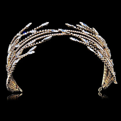 Wedding Hair Accessories - Crystal Bridal Headdress - Available in Silver and Yellow Gold