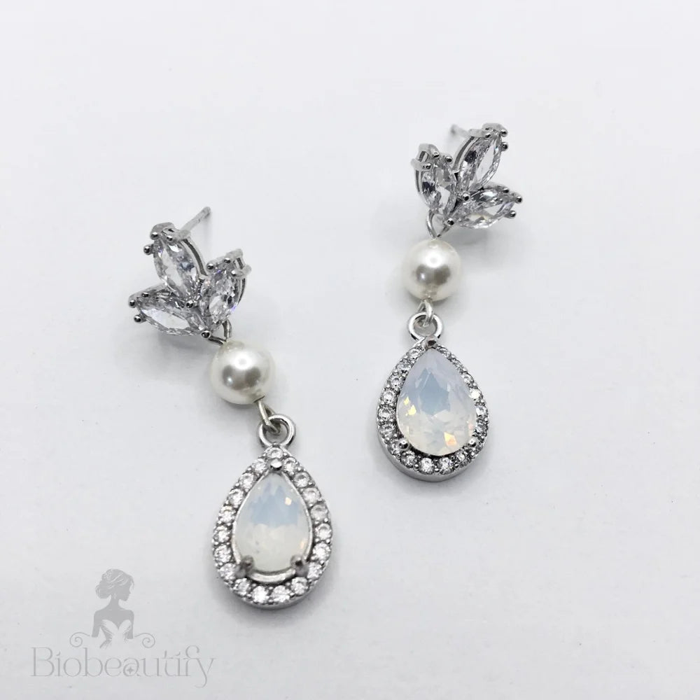 Keani Pearl Opal Bridal Earrings