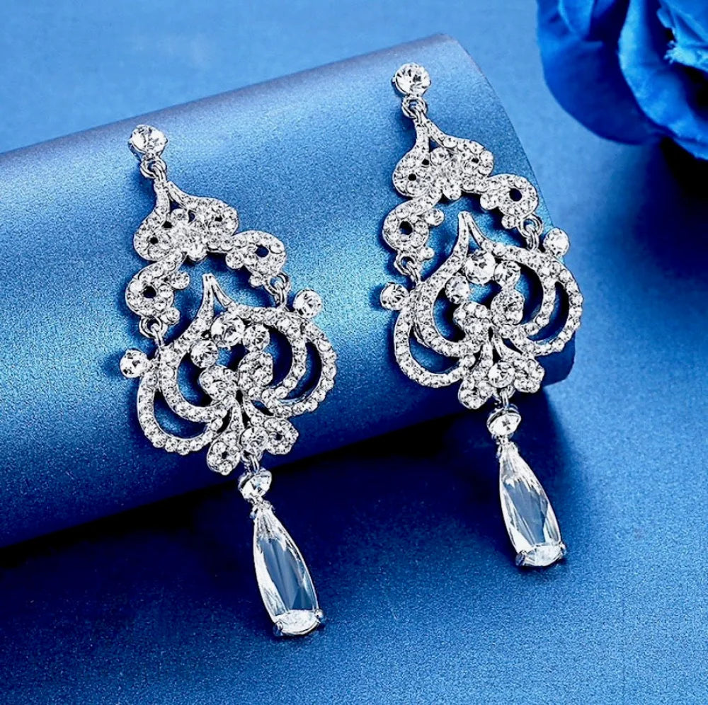 Kelsey Rhinestone Wedding Earrings