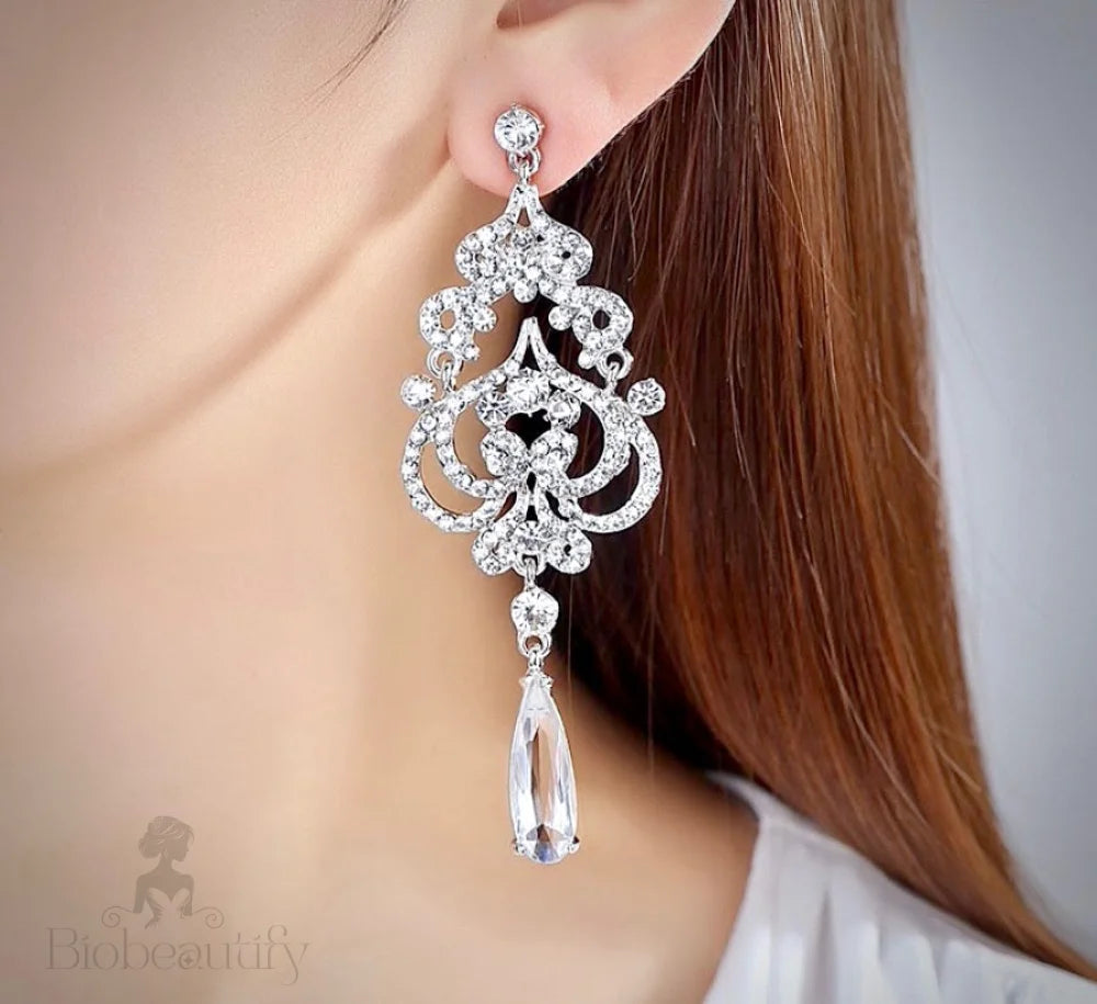 Kelsey Rhinestone Wedding Earrings