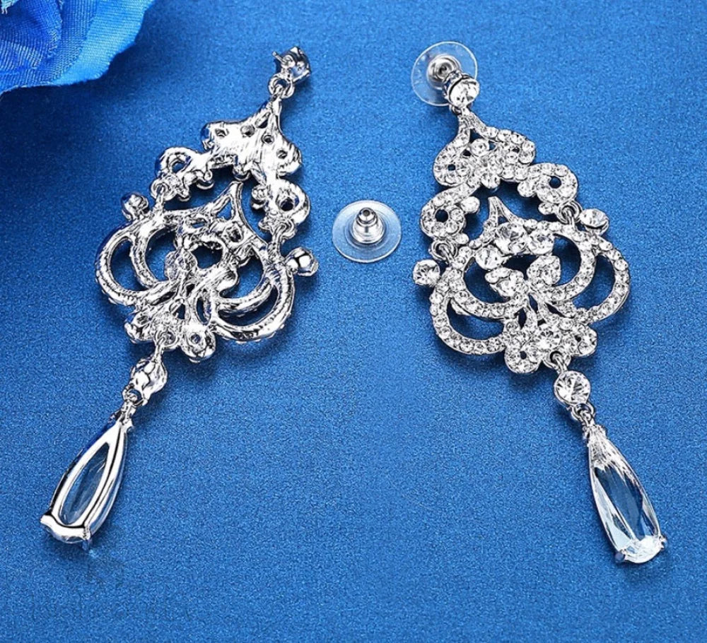 Kelsey Rhinestone Wedding Earrings