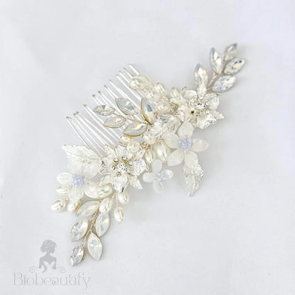 Kelsie Opal Hair Comb And Pin Set For Brides