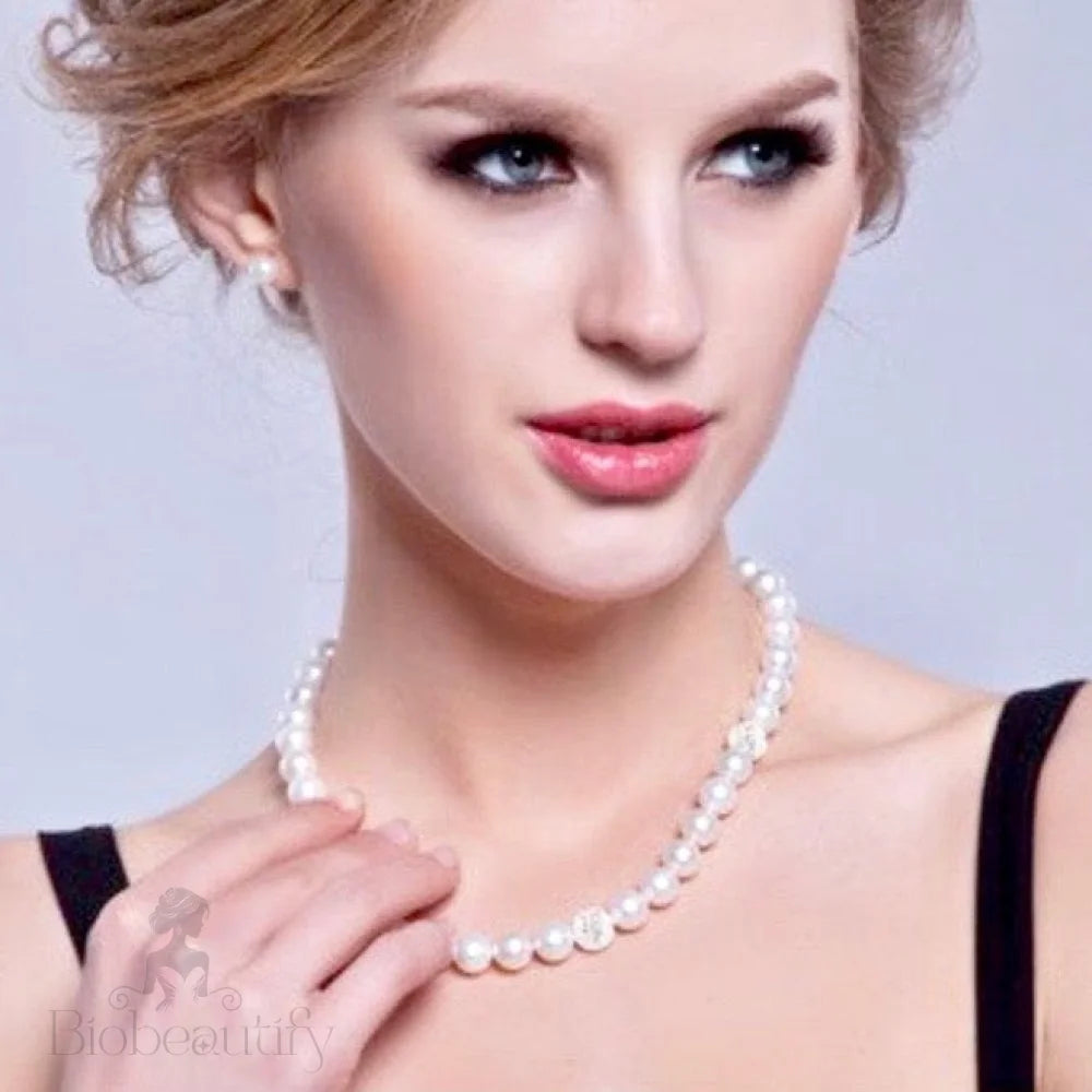 Kendall Natural Freshwater Pearl And Sterling Silver Bridal Jewelry Set 3 Pieces