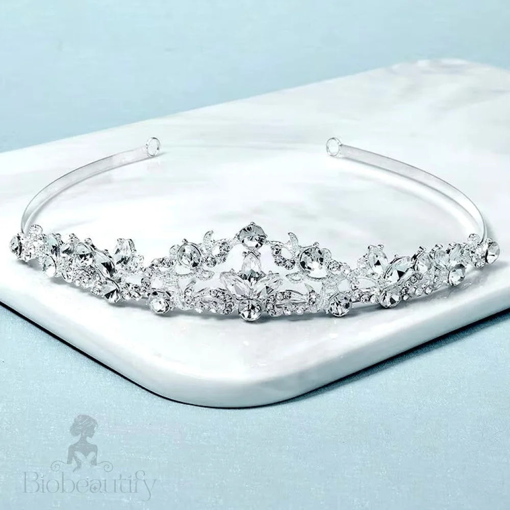 Kenna Crystal Bridal Tiara In Rose Gold And Silver