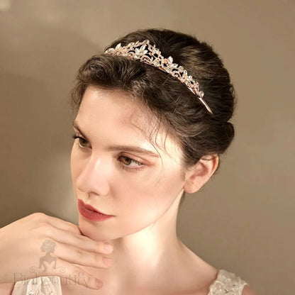 Kenna Crystal Bridal Tiara In Rose Gold And Silver