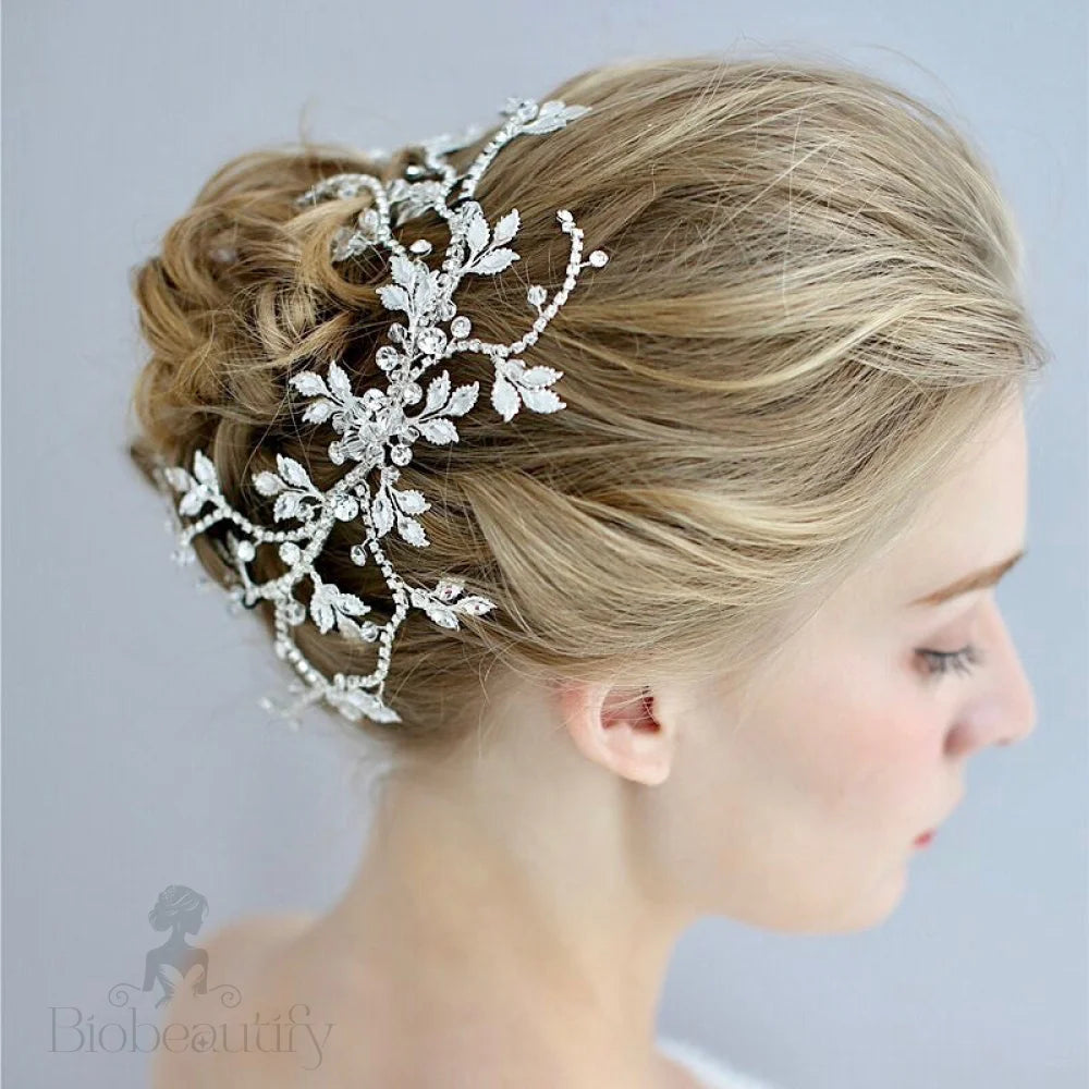 Kennedy Silver Crystal Bridal Hairpiece