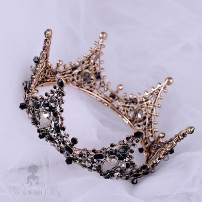 Kianne Victorian Gothic Black Bridal Tiara Crown