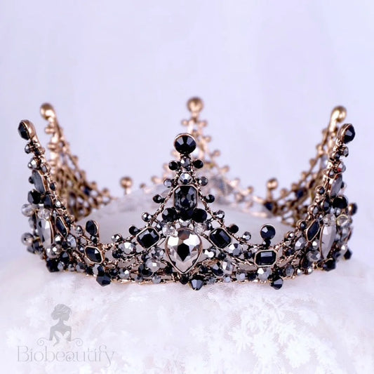 Kianne Victorian Gothic Black Bridal Tiara Crown