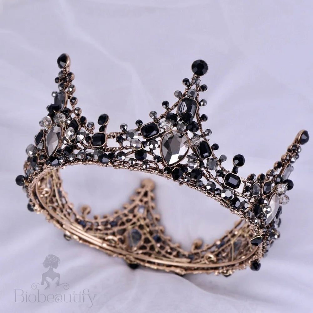 Kianne Victorian Gothic Black Bridal Tiara Crown