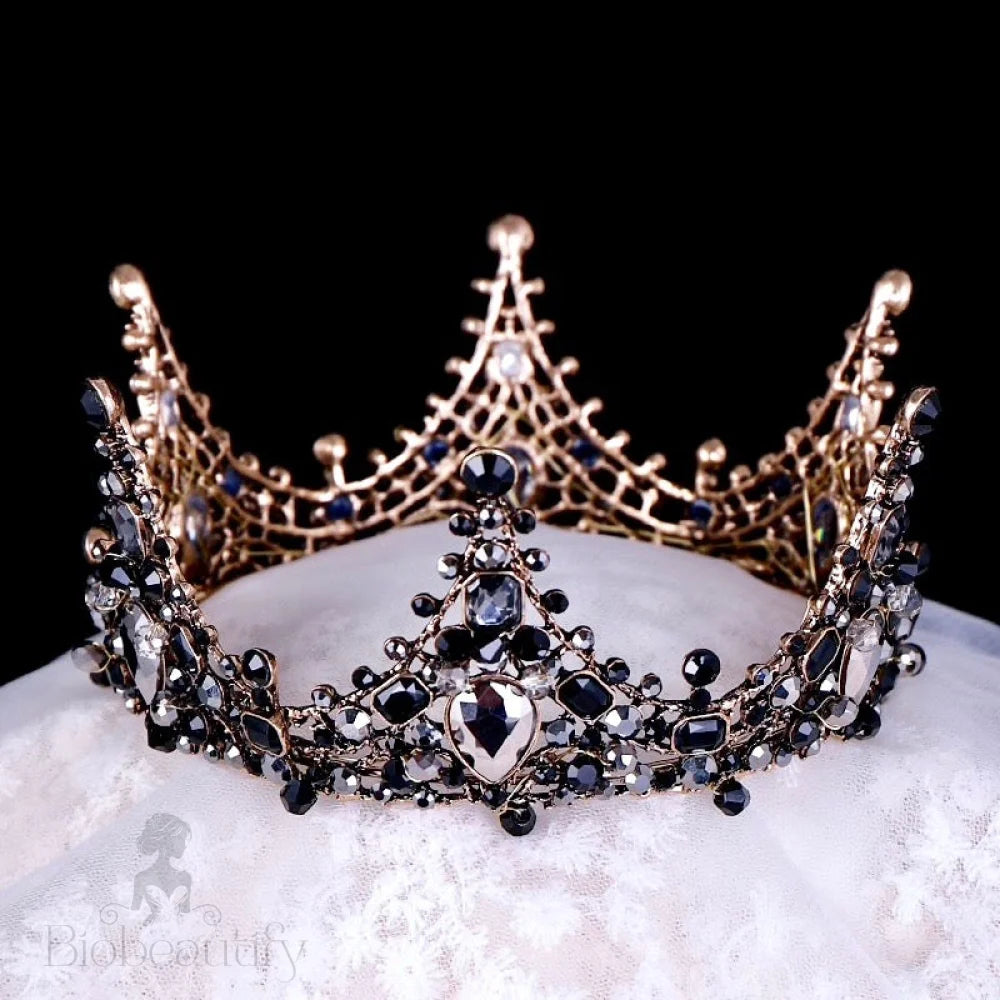 Kianne Victorian Gothic Black Bridal Tiara Crown