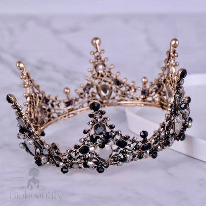 Kianne Victorian Gothic Black Bridal Tiara Crown