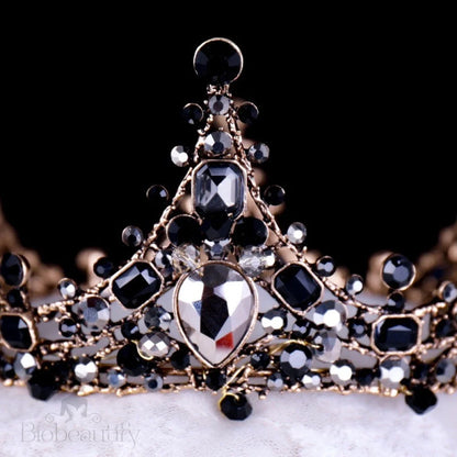 Kianne Victorian Gothic Black Bridal Tiara Crown