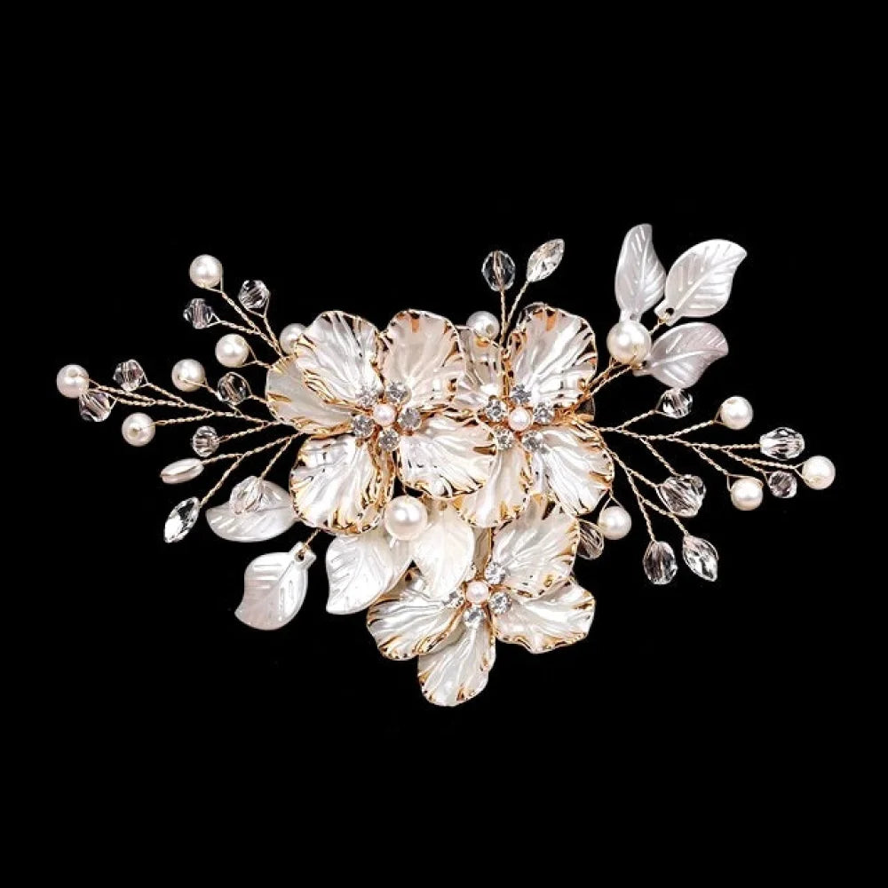 Wedding Hair Accessories - Floral Bridal Hair Clip/Vine - Available in Silver and Gold