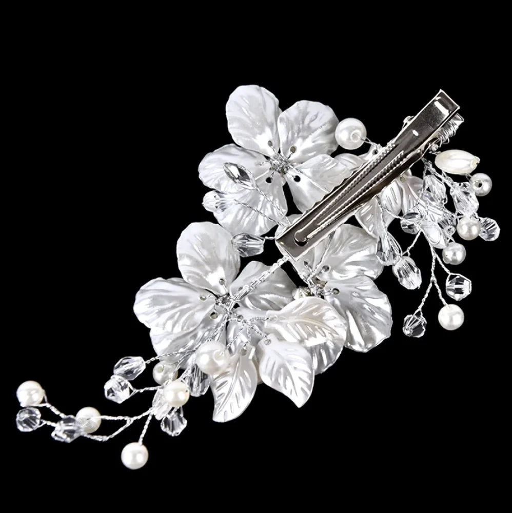 Kira Floral Hair Clip Vine For Brides Silver And Gold Available