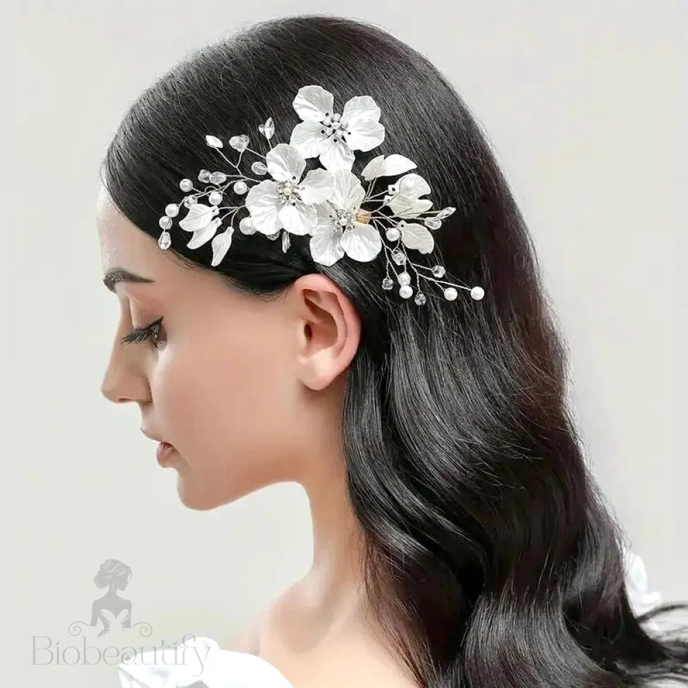 Kira Floral Hair Clip Vine For Brides Silver And Gold Available