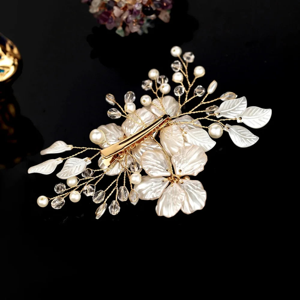 Kira Floral Hair Clip Vine For Brides Silver And Gold Available