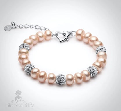 Wedding Jewelry - Natural Pearl 925 Sterling Silver Bridal Bracelet - More Colors