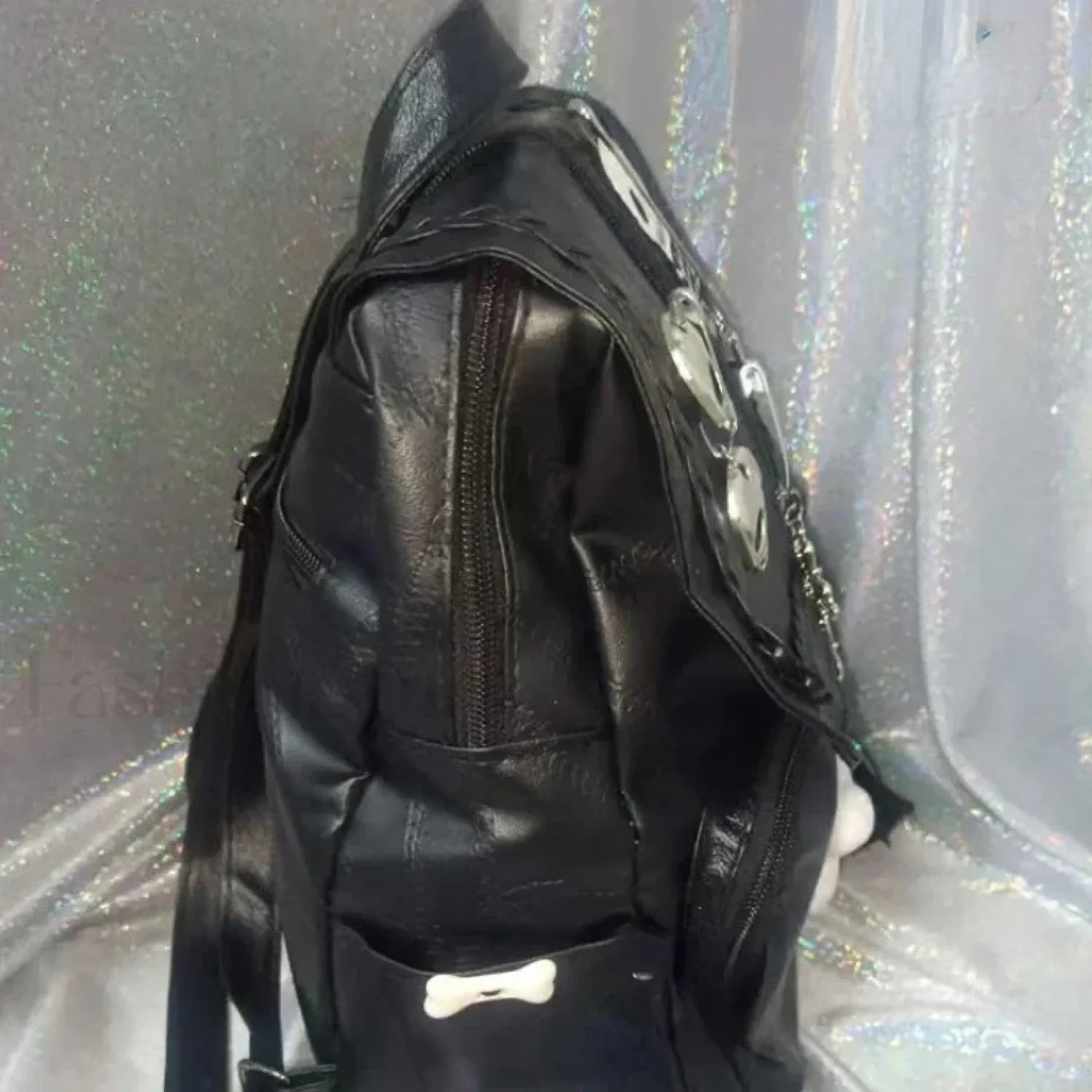 Korean Skull Aesthetic Cross Girls Cool Sweet Punk Vintage Y2K Bag Black
