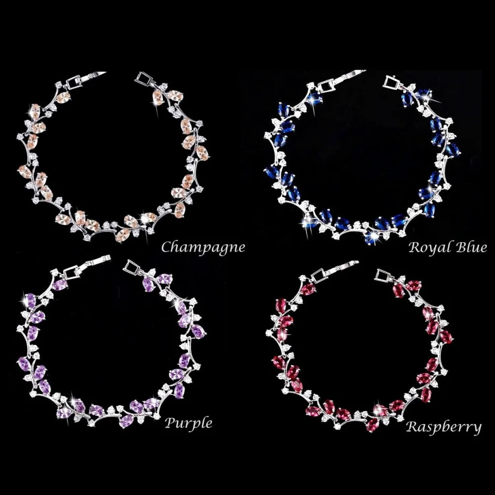 Krista Cubic Zirconia Wedding Bracelet In Various Colors