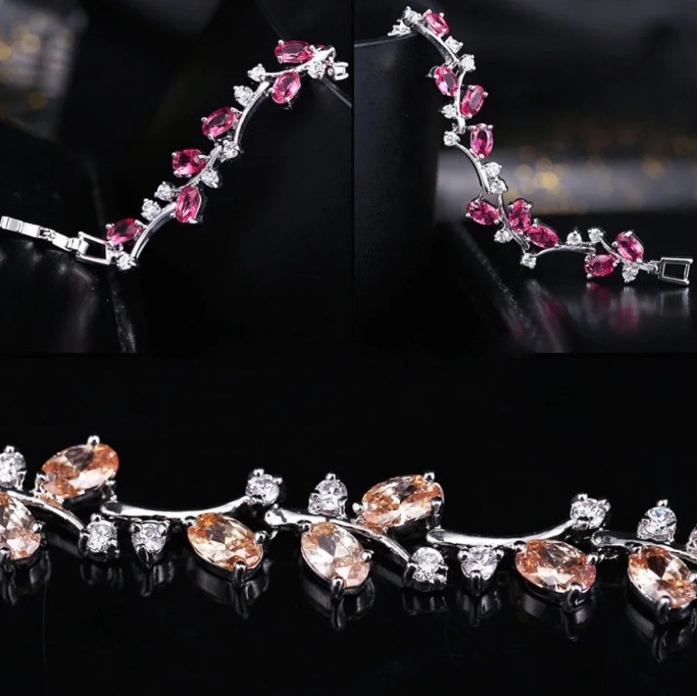 Krista Cubic Zirconia Wedding Bracelet In Various Colors