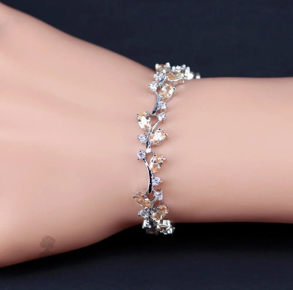 Krista Cubic Zirconia Wedding Bracelet In Various Colors