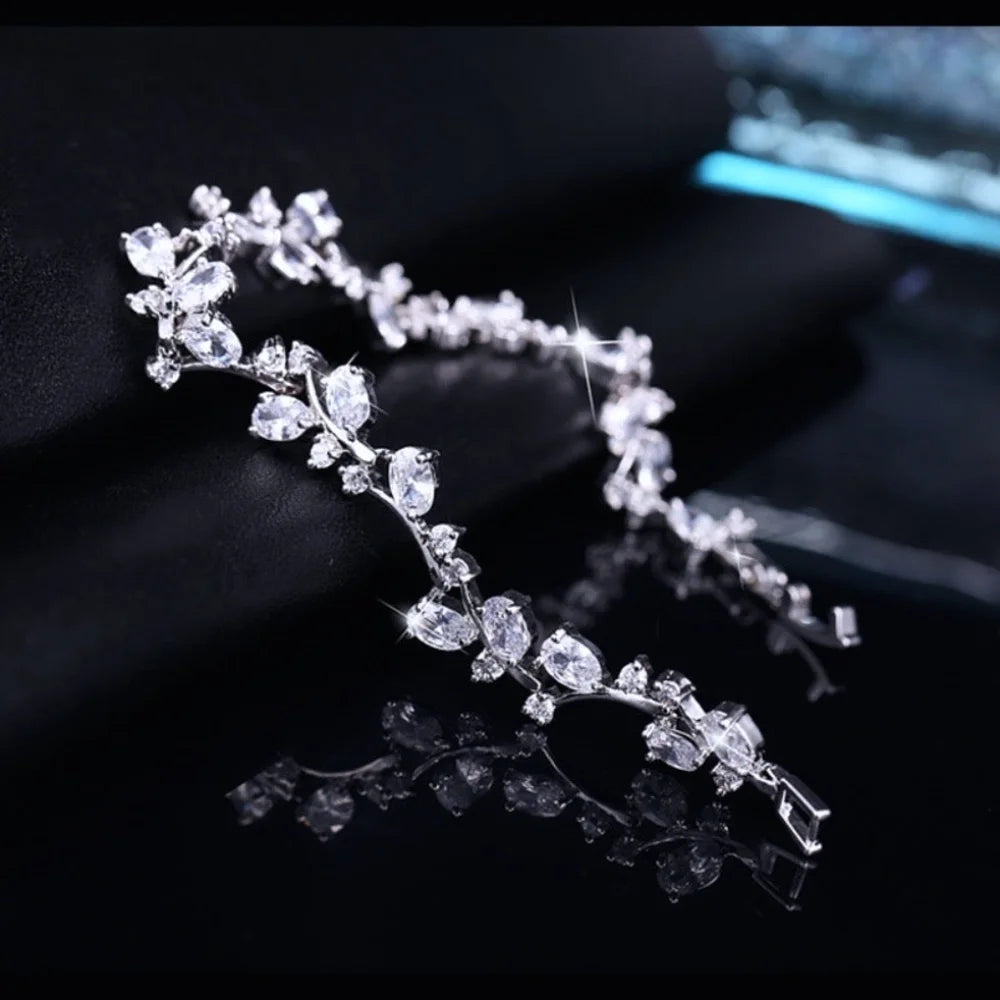 Krista Cubic Zirconia Wedding Bracelet In Various Colors