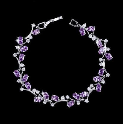 Wedding Jewelry - Cubic Zirconia Vine Bridal Bracelet - More colors available