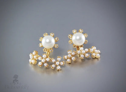 Kyla - Pearl and Cubic Zirconia Bridal Earring Jackets