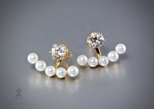 Kyla - Pearl and Cubic Zirconia Bridal Earring Jackets