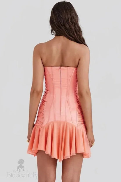 Lace Up Backless Sleeveless Mini Dress