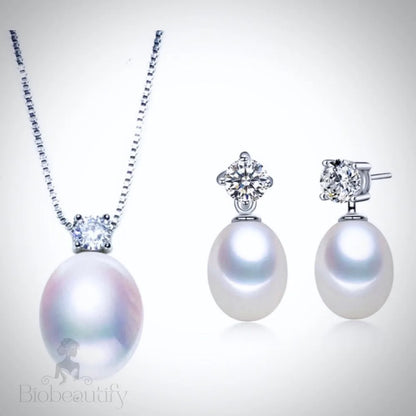 Laila Freshwater Pearl Sterling Silver Bridal Jewelry Set