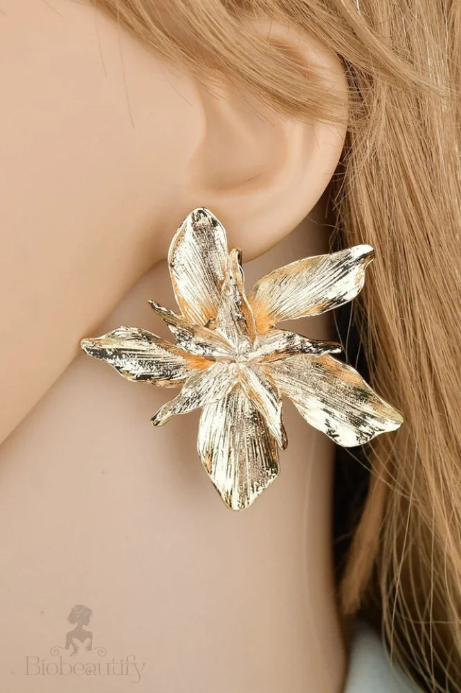 Large Floral Drop Earrings