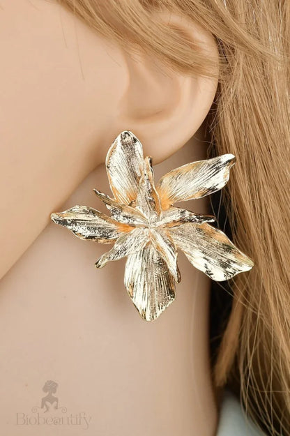 Large Floral Drop Earrings