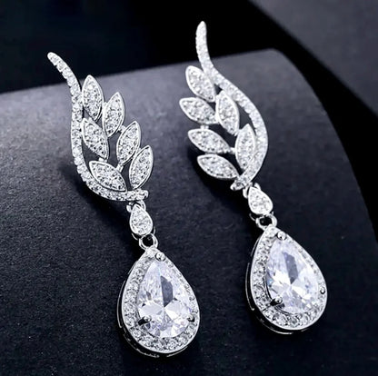 Laura Cubic Zirconia Wedding Earrings - Multiple Color Options