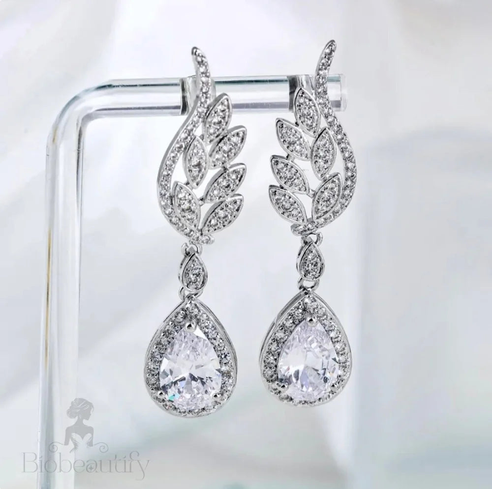 Laura Cubic Zirconia Wedding Earrings - Multiple Color Options